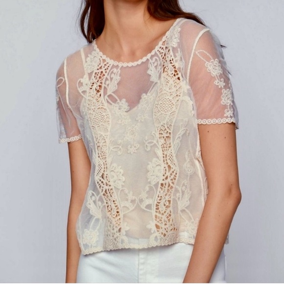 🚨CLOSET CLOSING PRICE🚨Zara Lace Top - Picture 3 of 7